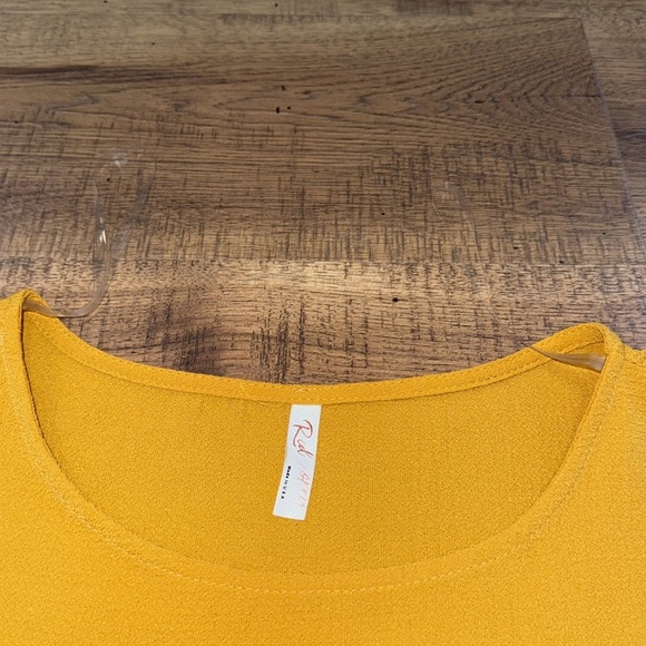 Red Lolly Women's Mustard Yellow Ruffle Sleeve Top - Picture 3 of 5